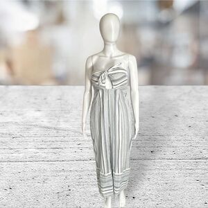 Red Carter 100% Cotton Strapless Striped Jumpsuit‎